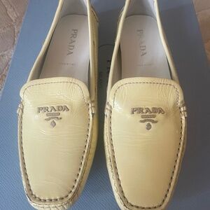 Prada butter yellow loafers
